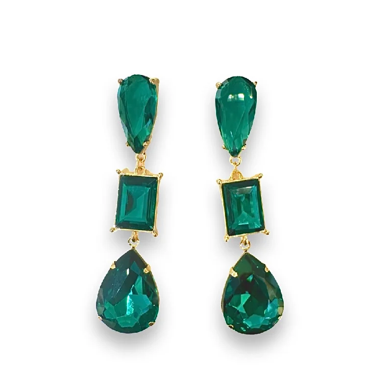 Chunky Drop Earrings-Kerry Bold Geometric Statement Earrings