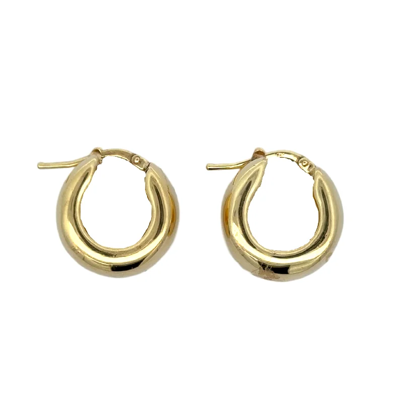 Large Hoop Earrings-Thick Gold Hoops