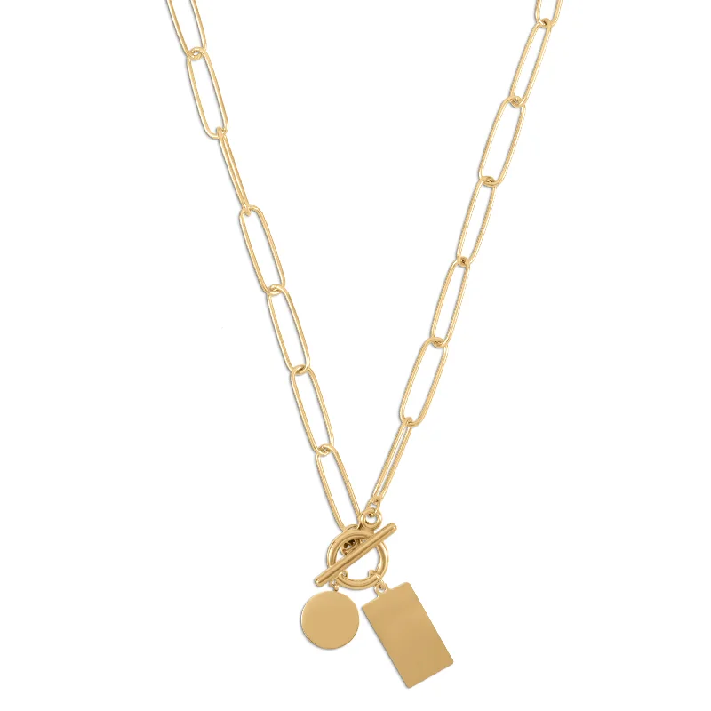 Luxury Diamond Necklace-Kaylee Toggle Charm Necklace