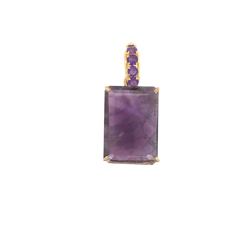 Opal Pendant Necklace-Amethyst Pendent