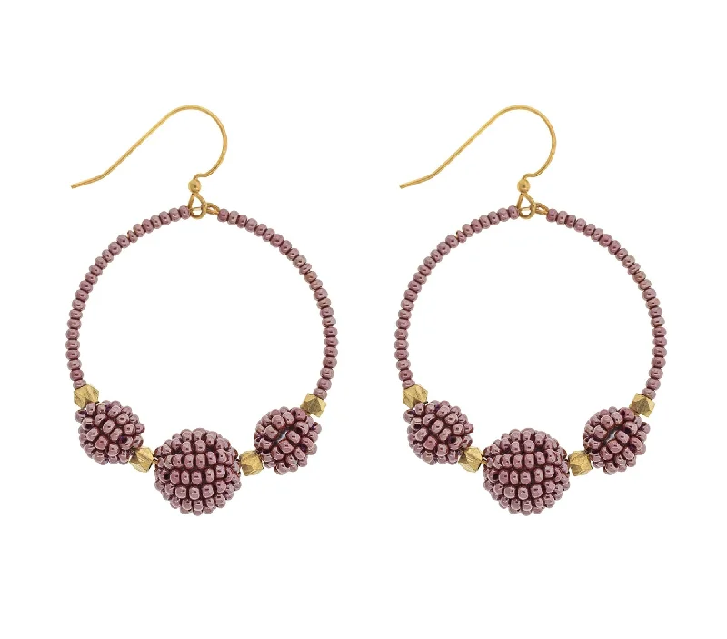 Butterfly Earrings for Girls-<br>The Uptown Girl Hoops <br> Mulberry