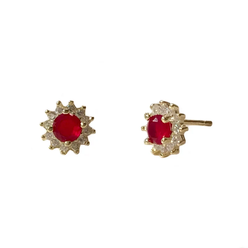 Large Drop Earrings-Adriene Petite Round Birthstone Studs