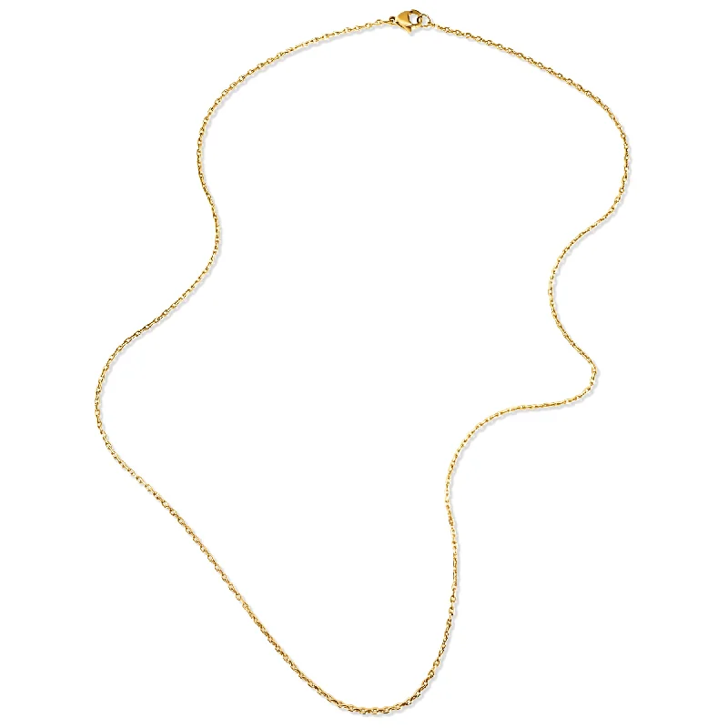 Beaded Gold Pendant Necklace-Eliza Rolo Chain Necklace