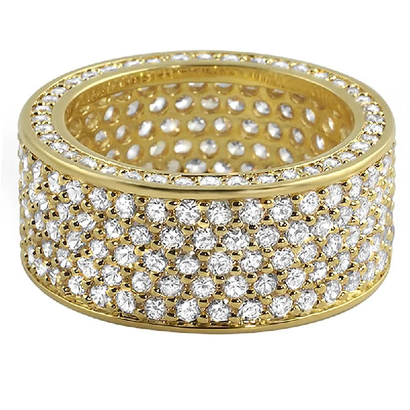 Luxury Cocktail Ring-360 Gold Eternity CZ Ring