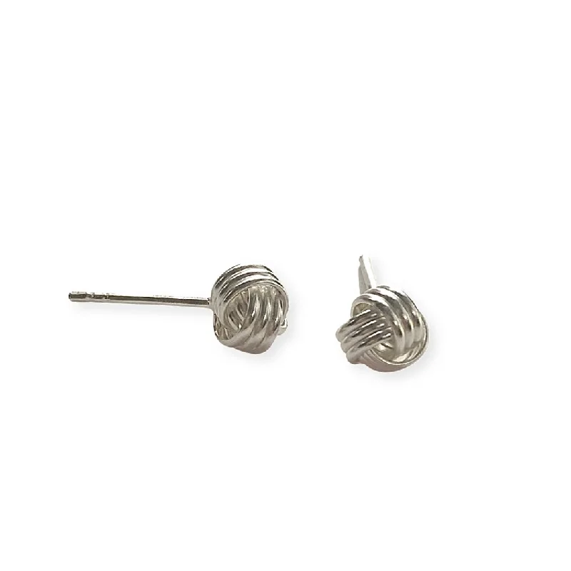 Colorful Hoop Earrings-Tiesha Silver Knot Studs