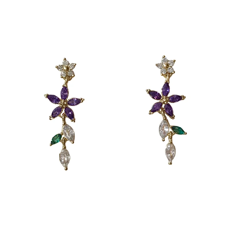 Beautiful Stud Earrings-Kerry Flower Vine Studs