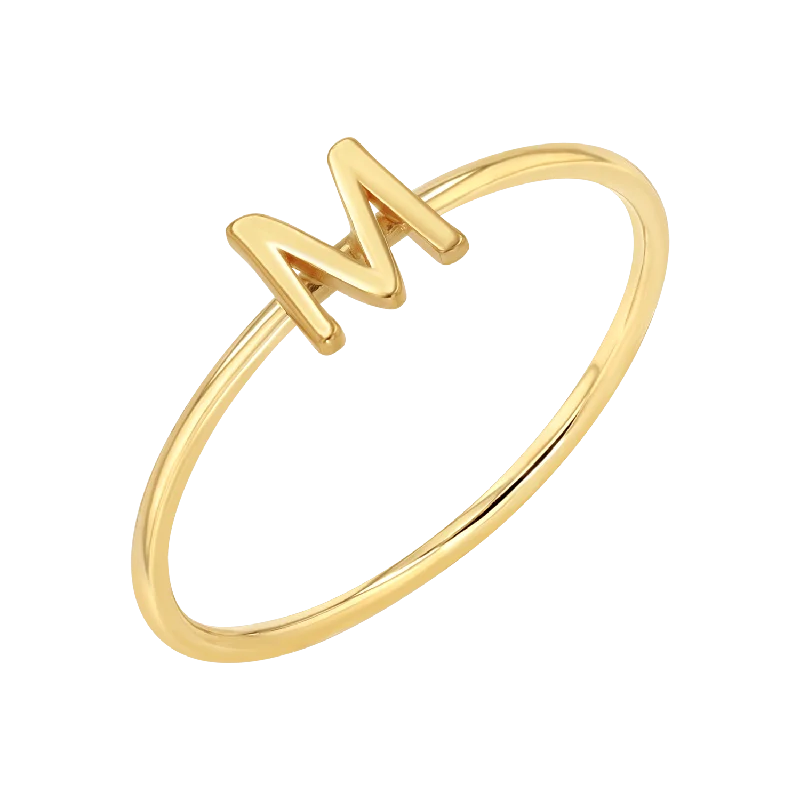 Luxury Cocktail Ring-Solid Initial Letter Ring