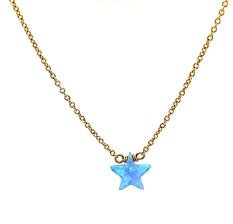 Custom Charm Necklace-bara boheme | "STAR" Opal Necklace