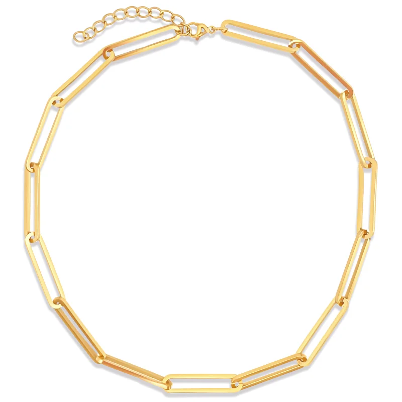 Modern Gold Necklace-Lainey Paperclip Chain Necklace