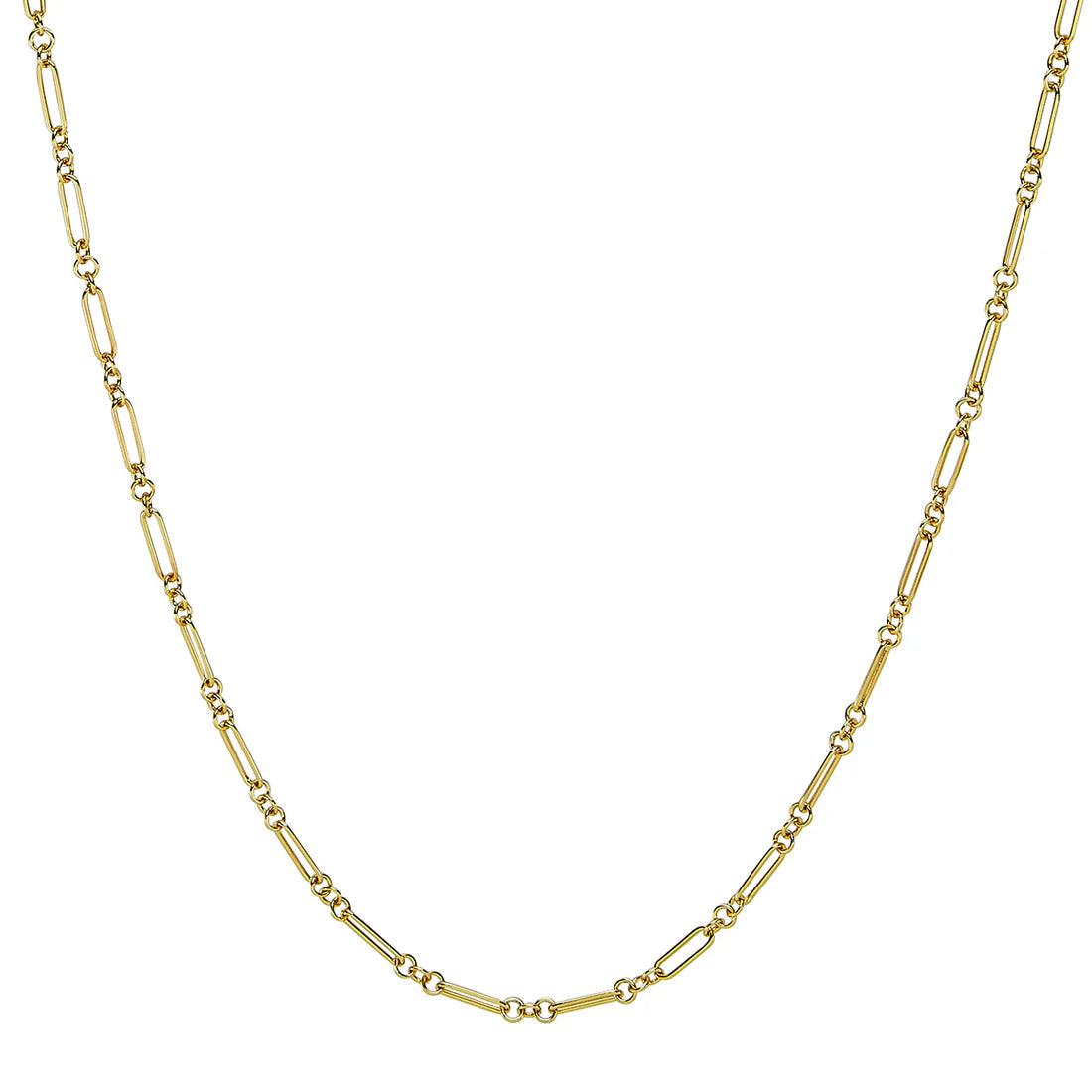 Bright Gold Necklace-Mixed Link Chain