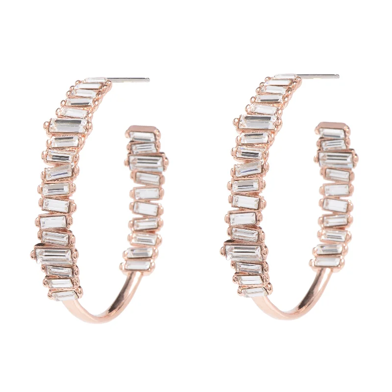 Double Hoop Earrings-Serena Hoops in Rose Gold