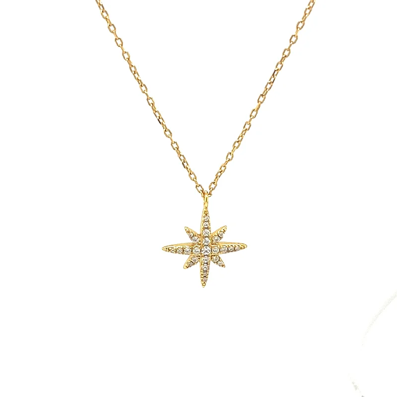 Gold Pendant Necklace-Northern Star NECKLACE