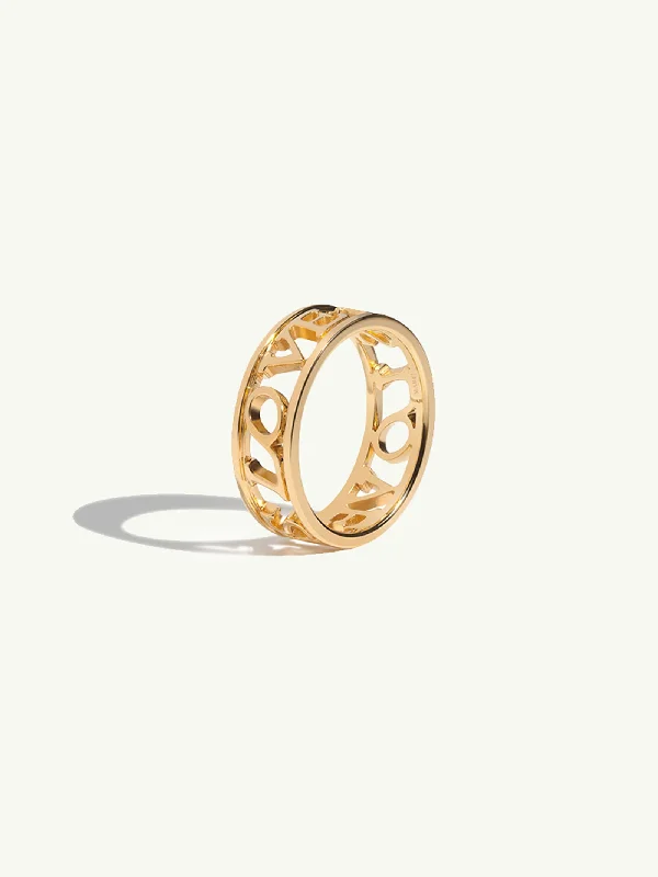 Custom Promise Engagement Ring-Love Is Love Ring in 18K Yellow Gold