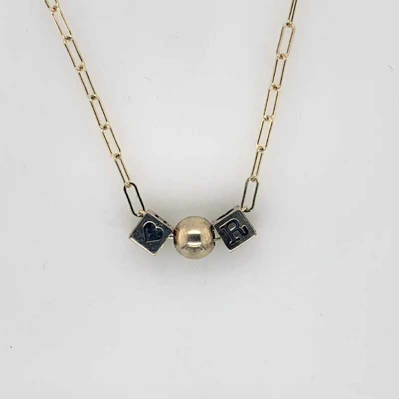 Wedding Pendant Necklace-Baby Block Necklace