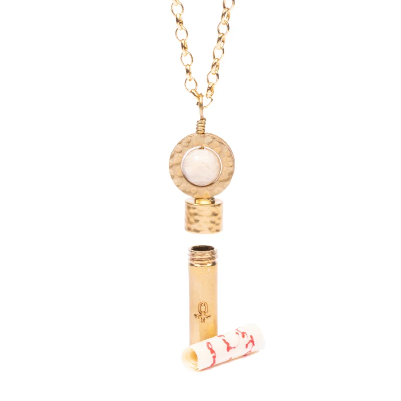 Luxury Charm Necklace-Polished Coral Jade Intention Necklace