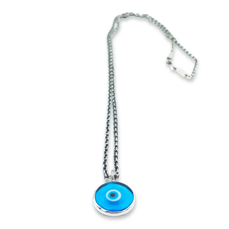 Dainty Necklace for Girls-Murano Glass Evil Eye Pendant Necklace