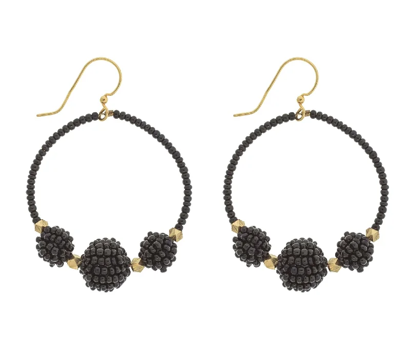 Fashion Earrings for Teenagers-<br> The Uptown Girl Hoops <br> Black