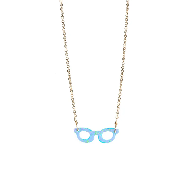 Fashion Pendant Necklace-bara boheme | "GLASSES" Opal Necklace