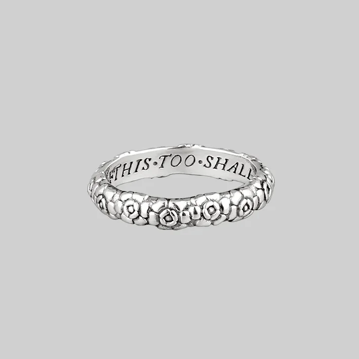 Unique Wedding Ring-This Too Shall Pass Posie Ring - Silver