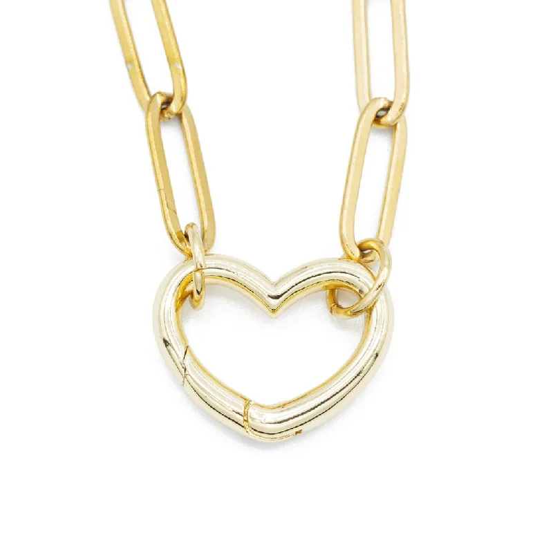 Butterfly Necklace for Women-Gold Heart Charm Necklace Chain