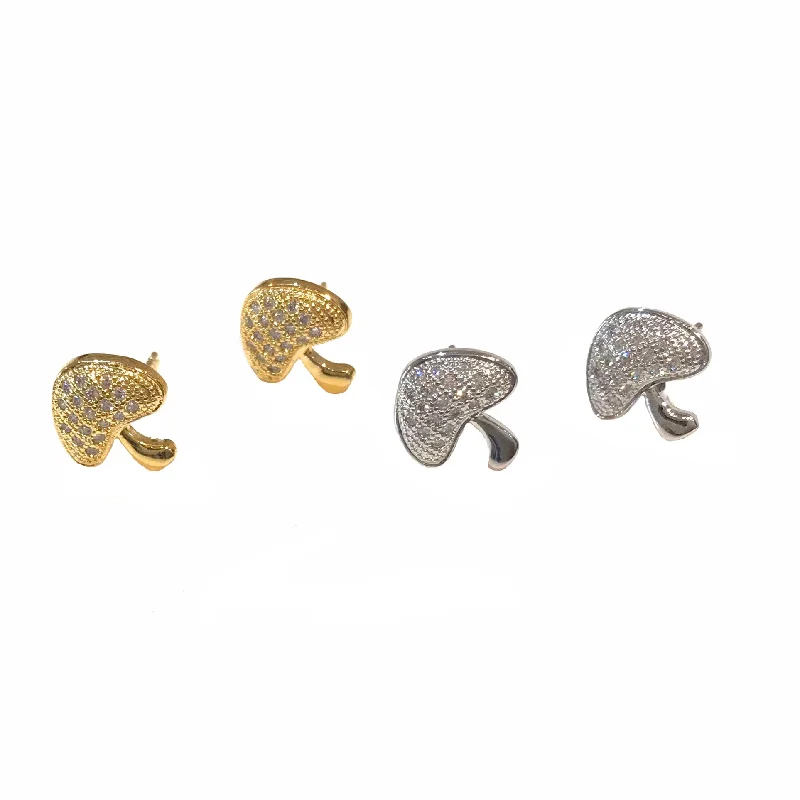 Fashion Bead Earrings-14K Gold Dipped Mushroom Earrings