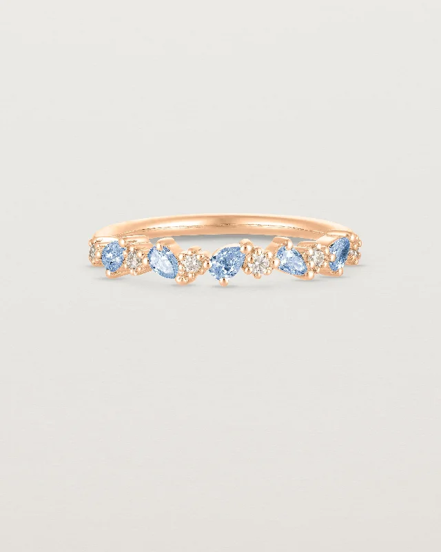 Two-Tone Engagement Ring Set-Elora Ring | Ceylon Sapphires & Diamonds