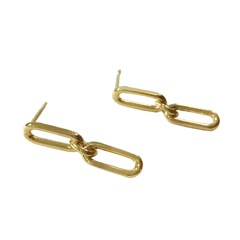 Golden Pearl Earrings-Paper Clip Earrings