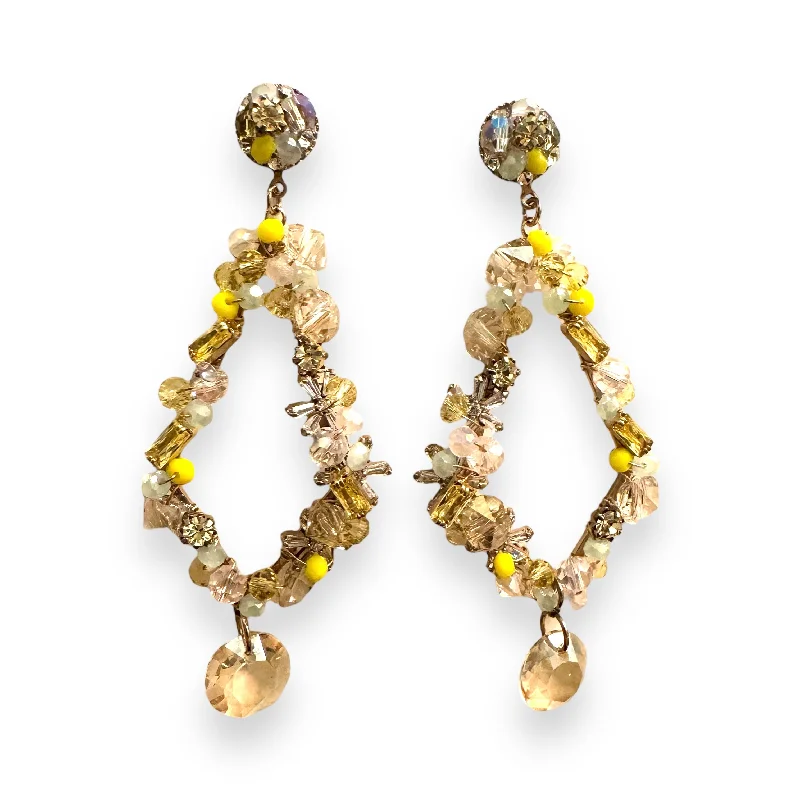 Classic Pearl Earrings-Kristy Crystal Cluster Statement Earrings