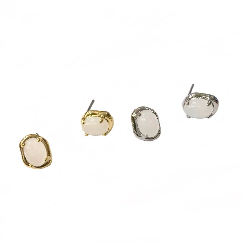 Gemstone Hoop Earrings-Krista Moonstone Gemstone Studs