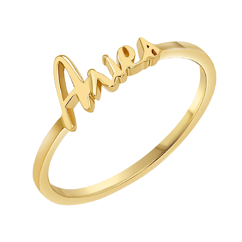 Sapphire Diamond Ring-Zodiac Script Ring