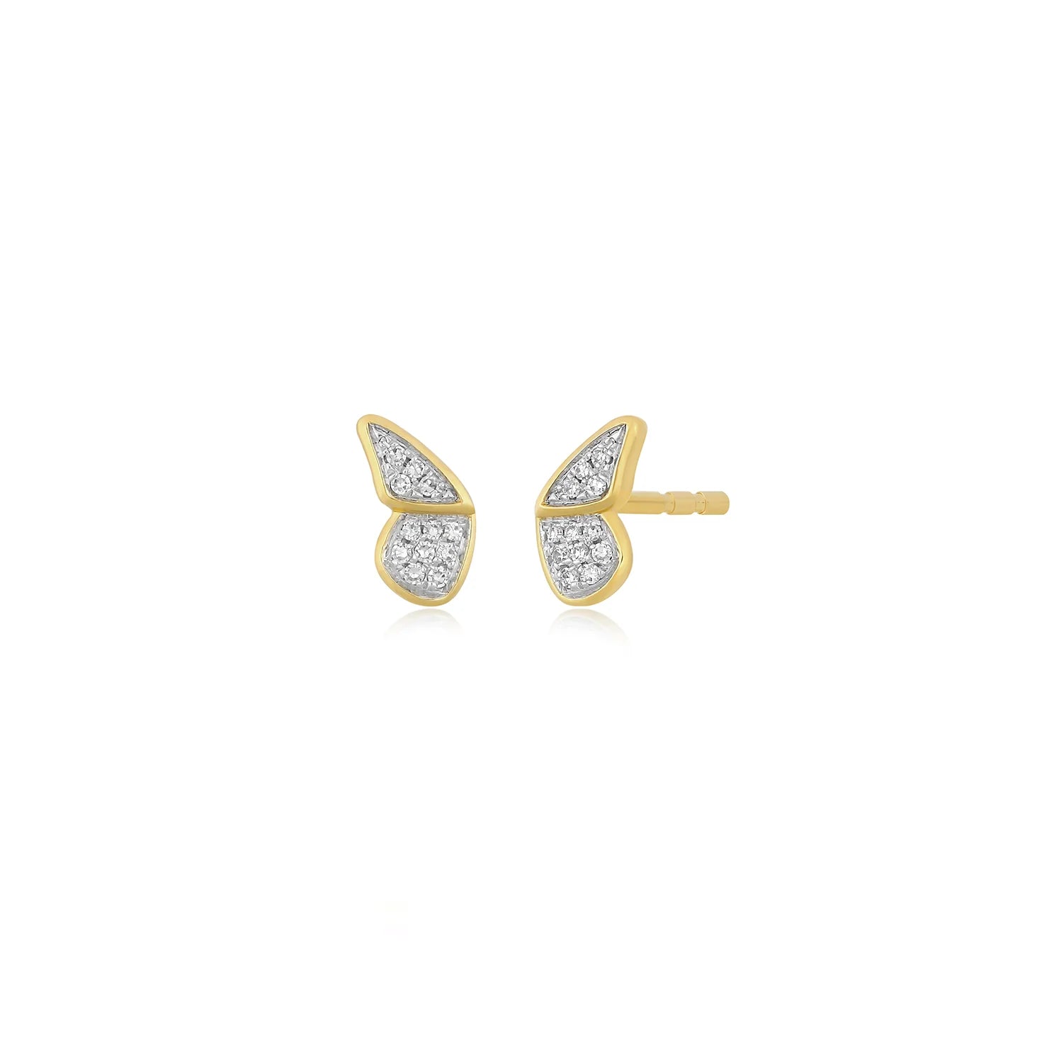 Clear Crystal Earrings-Diamond Flutter Stud Earrings