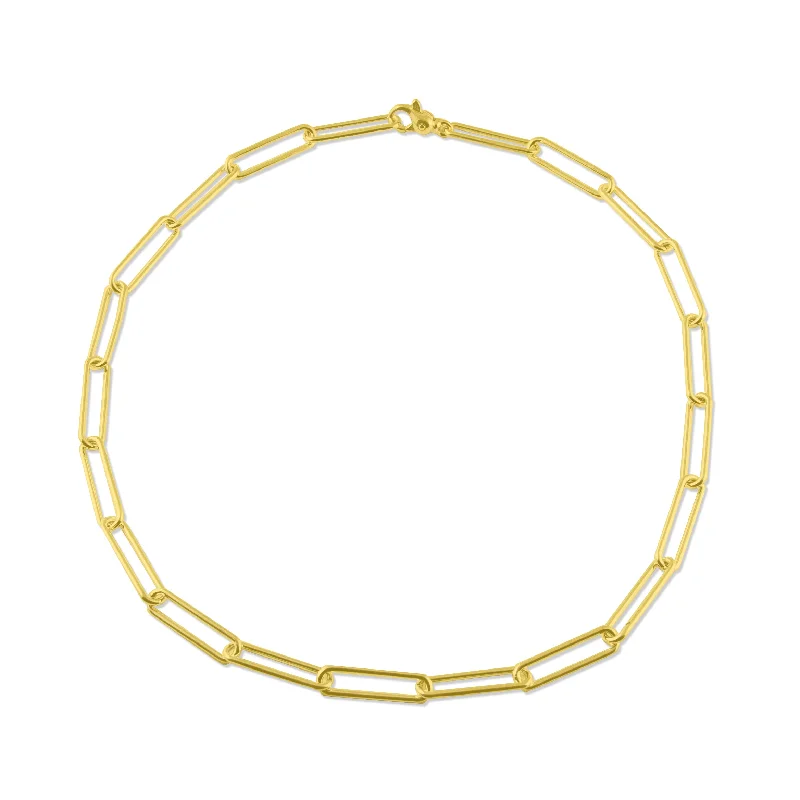 Classic Chain Necklace-Paperclip Necklace in Vermeil