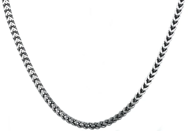 Elegant Bar Necklace-Mens 4mm Stainless Steel Franco Link Chain Necklace