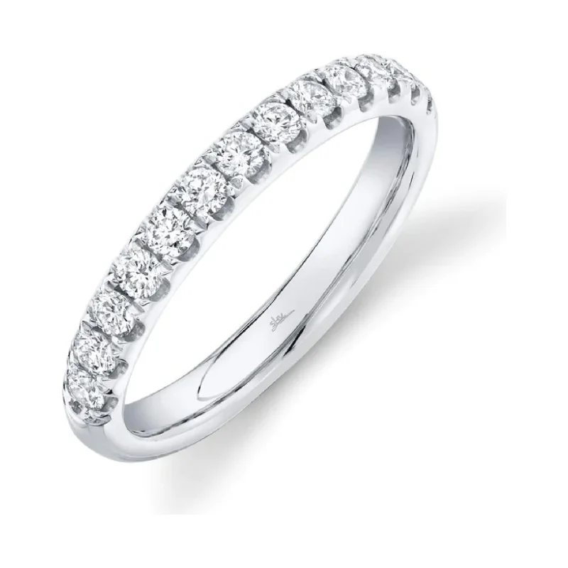 Custom Diamond Promise Ring-14K White Gold Diamond Straight Line Band