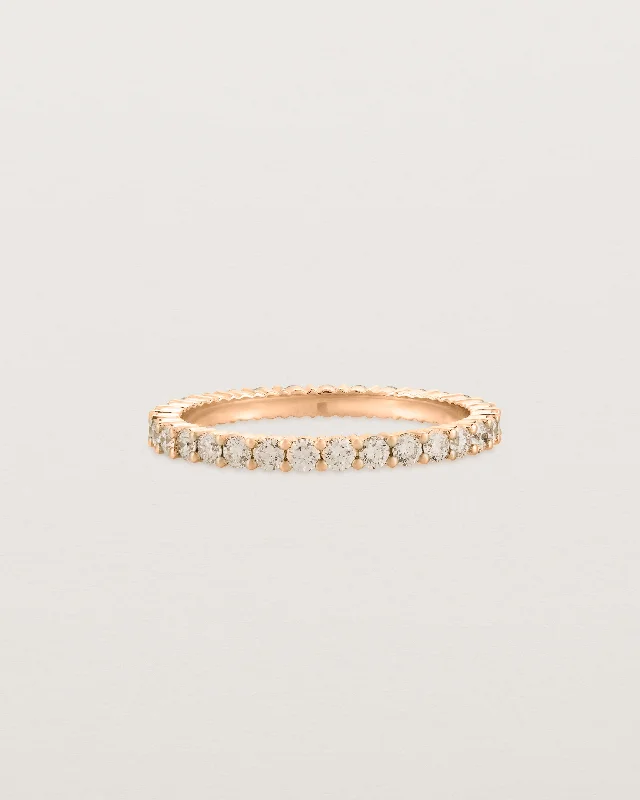 Platinum Wedding Band-Grace Ring | Champagne Diamonds