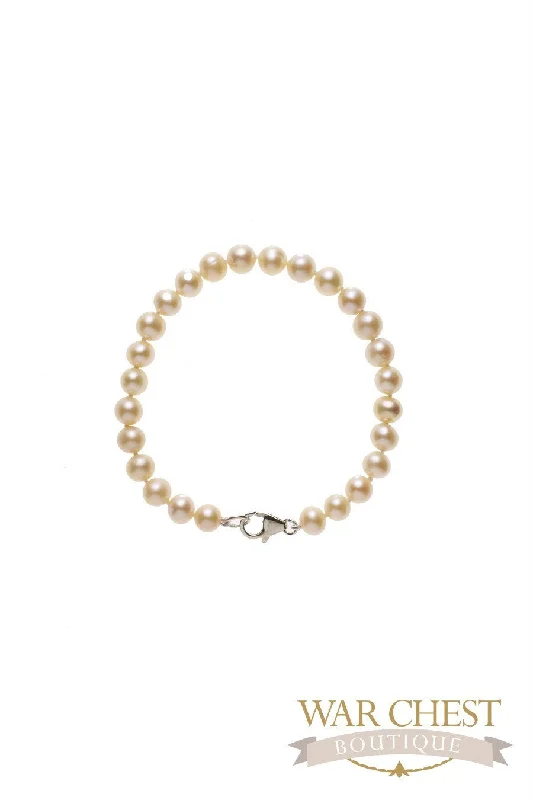 Pearl and Gold Bracelet-Pink Pearl Bracelet