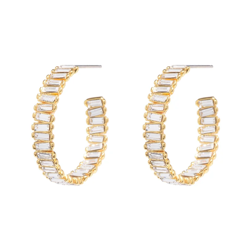 Green Jade Earrings-Baby Serena Hoops in Gold