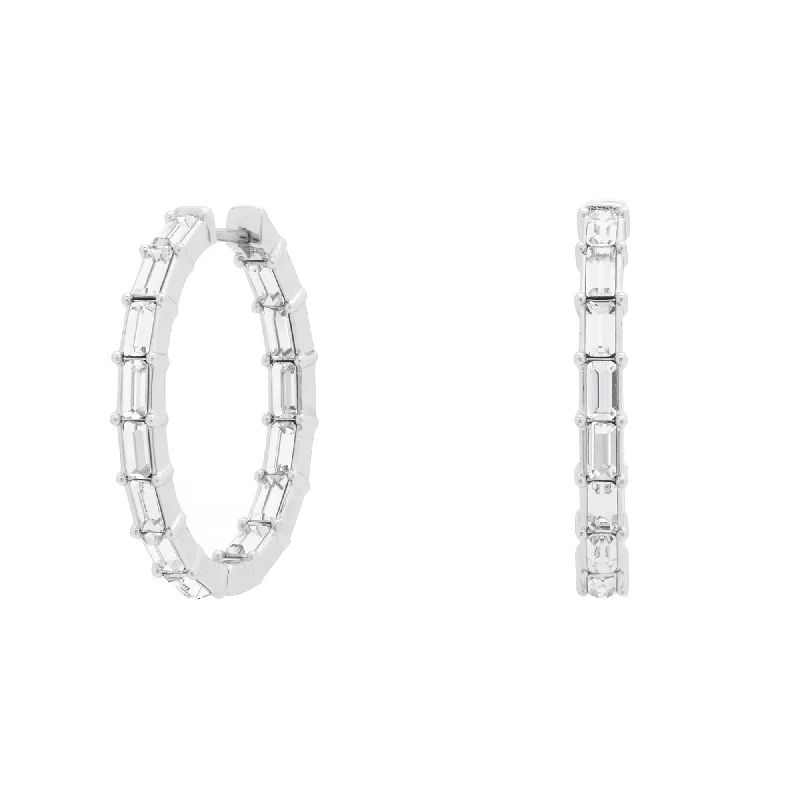 Elegant Evening Earrings-Baby Sienna Hoops in Rhodium