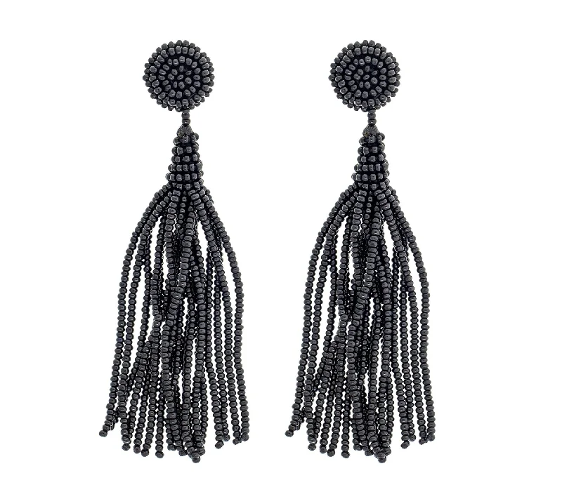 Gold and Pearl Earrings-<br>The Finley Earring <br> Black