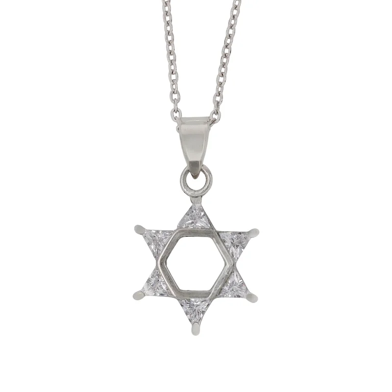 Custom Pendant Necklace for Women-ARIEL | Cubic Zirconia Star Of David Pendant Necklace