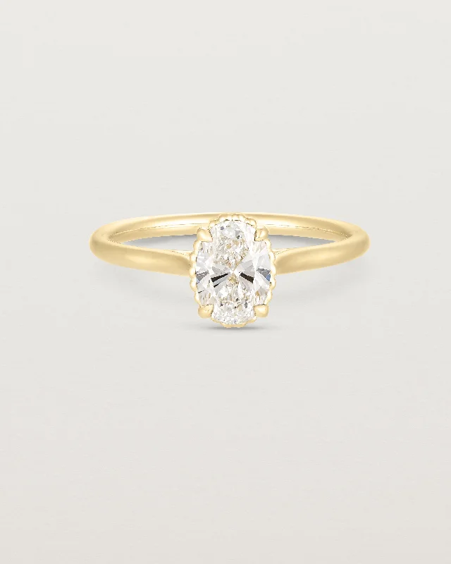 Custom Gold Engagement Ring-Thea Oval Solitaire | Laboratory Grown Diamond