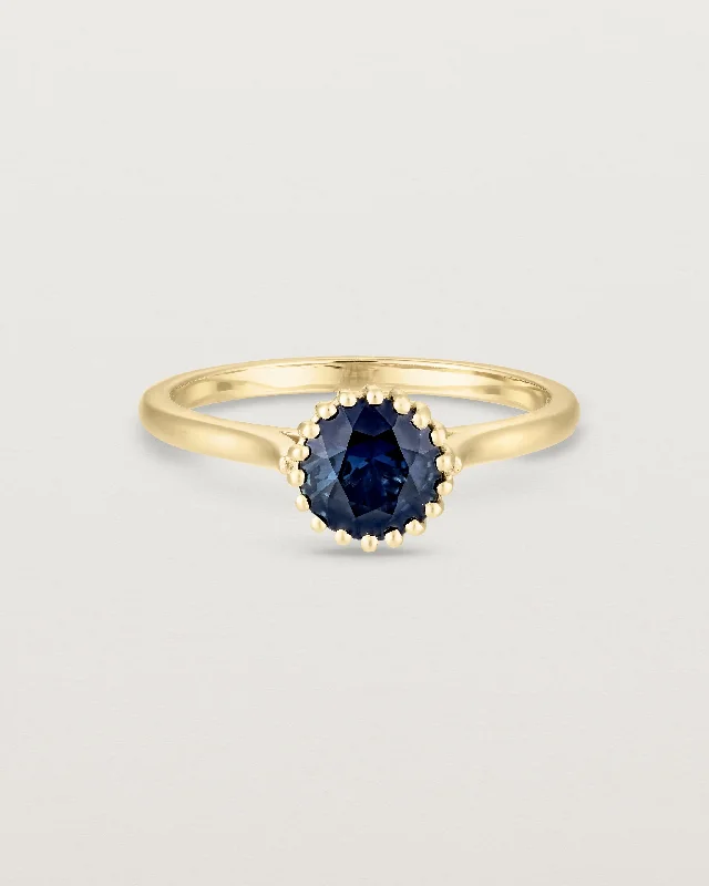 Elegant Silver Ring-Meroë Round Solitaire | Australian Sapphire