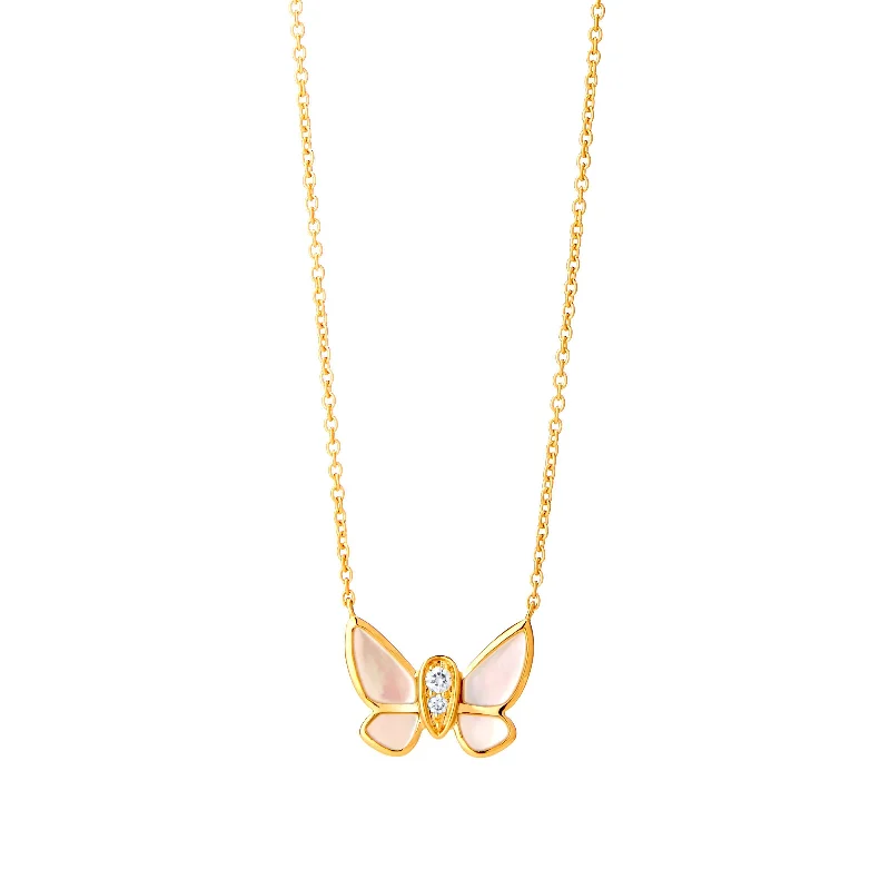 Gold Pendant Necklace-Butterfly Necklace