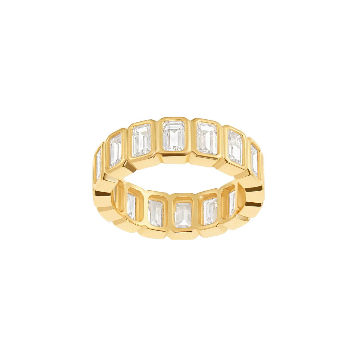 Vintage Cocktail Ring-Baguette Bezel Band Ring