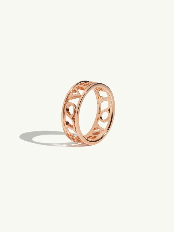 Vintage Gold Ring-Love Is Love Ring In 18K Rose Gold