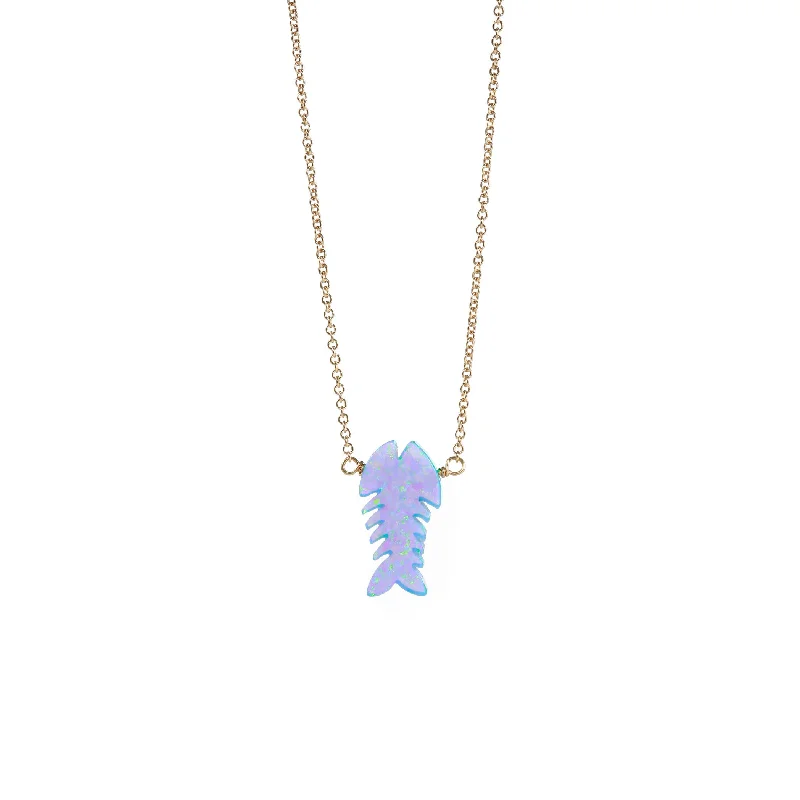 Bead Chain Necklace-bara boheme | "FISH" Opal Necklace