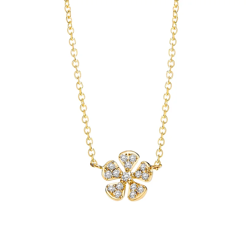 Chunky Chain Necklace-Flower Diamond Necklace