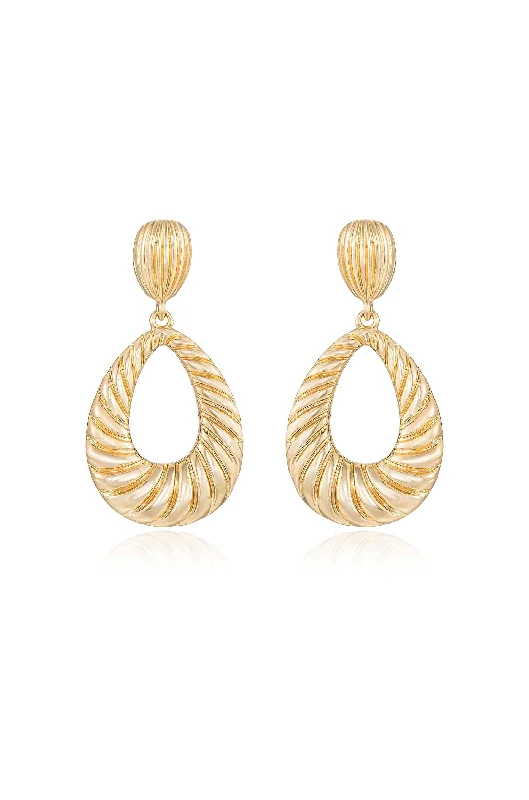 Elegant Dangle Earrings-Teardrop Wave Detailed Earrings