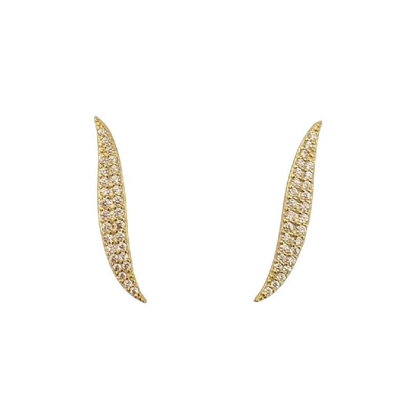 Large Diamond Earrings-Clara Double Wave Crawler