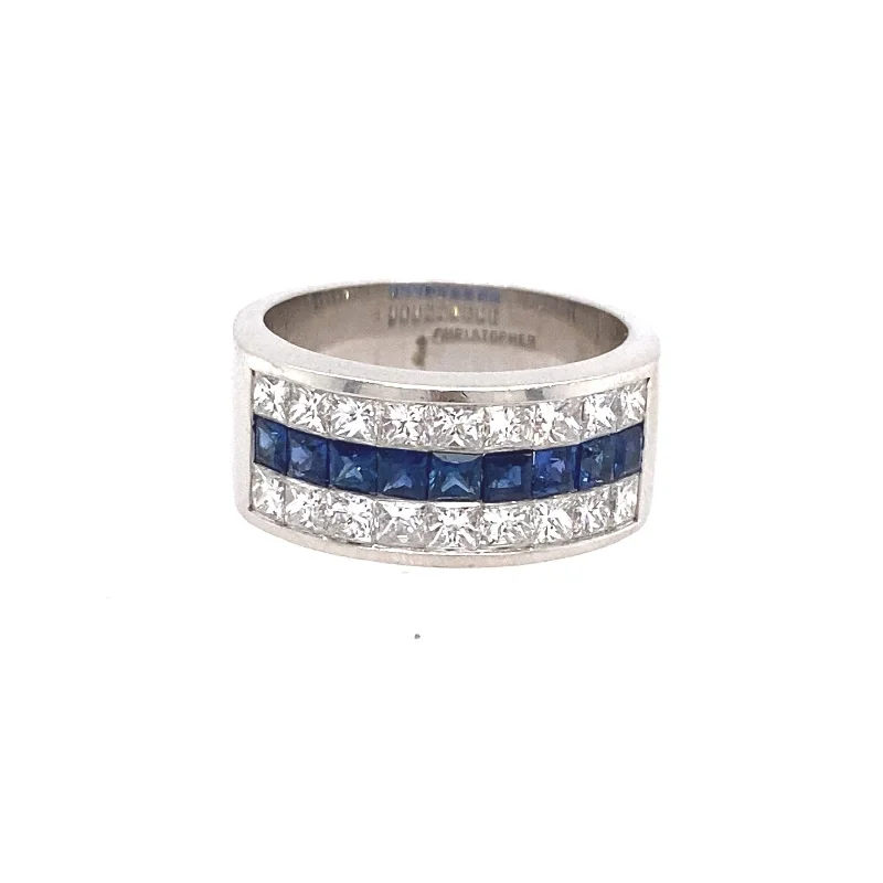 Wedding Ring with Yellow Diamond-Gregg Ruth Sapphire and Diamond Band Ring